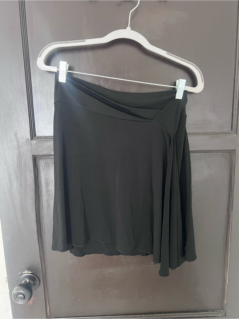 No Boundaries Black Draped Mini Skirt